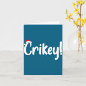 Carte Crikey Christmas Santa Hat Matching Christmas Fami (Fleur jaune)