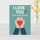 Carte Crimson Heart Hands Love Card (Fleur jaune)