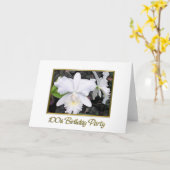 Carte Crisp White Orchids fête d'anniversaire 100 (Fleur jaune)