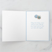 Carte Cristal bleu et flocons d'or (Intérieur)