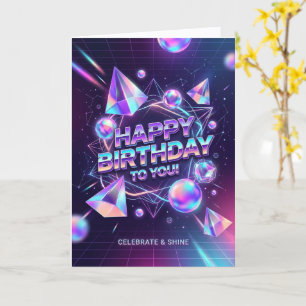 Carte Cristal holographique Célébrez Brillant Anniversai