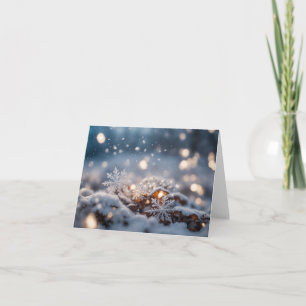 Carte cristaux de glace de flocon neige tomber Noël