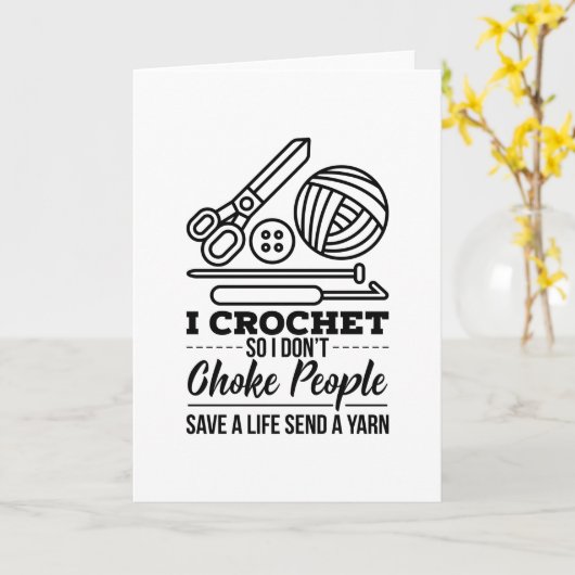 Carte Crochet Crocheteur Laine (Fleur jaune)