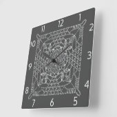 Carte Crochet gris acier Horloge murale Carré (Angle)