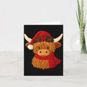Carte Crochet Highland Cow Christmas Winter Girly Kids T (Devant)