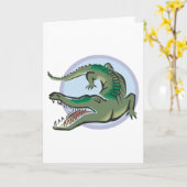 Carte Crocodile/Alligator Conception circulaire (Fleur jaune)