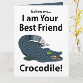 Carte Crocodile Alligator Crocodile Drôle (Fleur jaune)