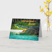 Carte Crocodile Demander Votre Anniversaire ? Encore ? A (Fleur jaune)