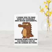 Carte Crocodile Je Vous Demande De Prendre Soin De Vous (Fleur jaune)