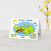 Carte Crocodile Souriant (Fleur jaune)