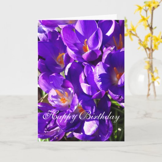 CARTE CROCUS DE PRINTEMPS (Fleur jaune)