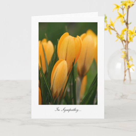 Carte Crocus de printemps dorés - En Sympathie (Fleur jaune)