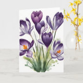 Carte Crocus - Fleurs aquarelles (Fleur jaune)