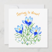 Carte Crocus Flower on White Flat Card (Devant)