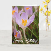 Carte Crocus Vœux d'anniversaire (Fleur jaune)