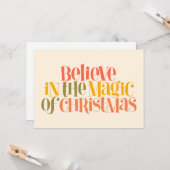 Carte Croire à la magie de Noël - Style rétro (Devant/Arrière en situation)