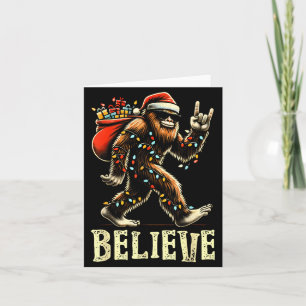 Carte Croire Bigfoot Sasquatch Père Noël Renne Noël
