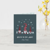 Carte Croire En Noël Magique Gnome (Fleur jaune)