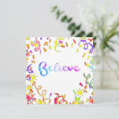 Carte Croire la typographie aquarelle Art Confetti (Debout devant)
