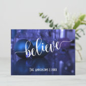 Carte Croire la typographie avec des ornements bleus et  (Debout devant)