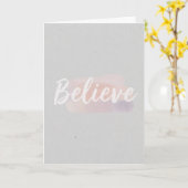 Carte Croire texte calligraphique (Fleur jaune)