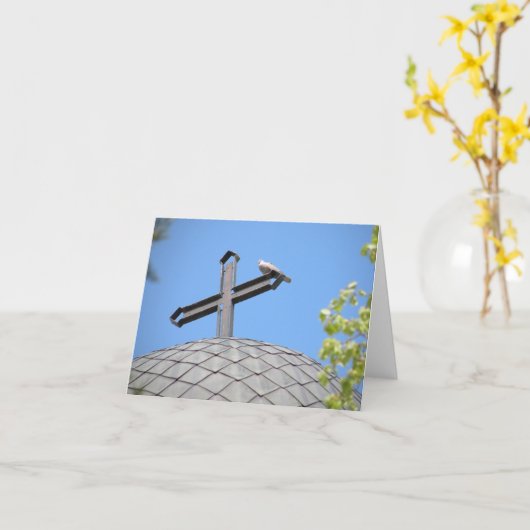 Carte croisée et de colombe de note (Fleur jaune)