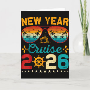 Carte Croisière de la Saint-Sylvestre Vintage 2026 Famil