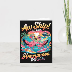 Carte Croisière de lune de miel assortie Flamingo Mariée