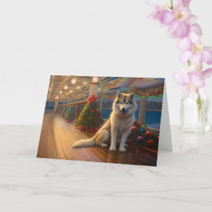 Carte Croisière de Noël Malamute en Alaska : Pawsome Hol