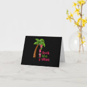 Carte Croisière de Noël sur la plage en juillet (Fleur jaune)