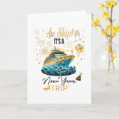 Carte Croisière du Nouvel An 2026 Nye Celebration  (Fleur jaune)