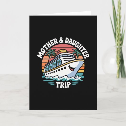 Carte Croisière mère et fille bateau coucher de soleil (Devant)