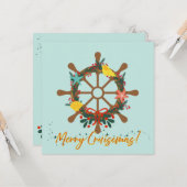 Carte Croisière Noël Nautical (Devant/Arrière en situation)