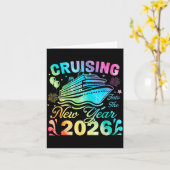 Carte Croisière pour 2026 Bonne Année Ancre Fa (Fleur jaune)