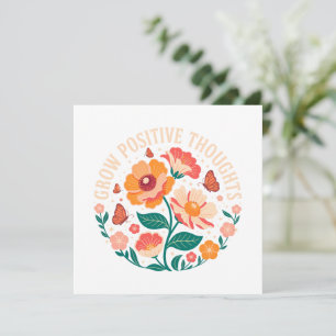 Carte Croissance des pensées positives - Floral inspiran