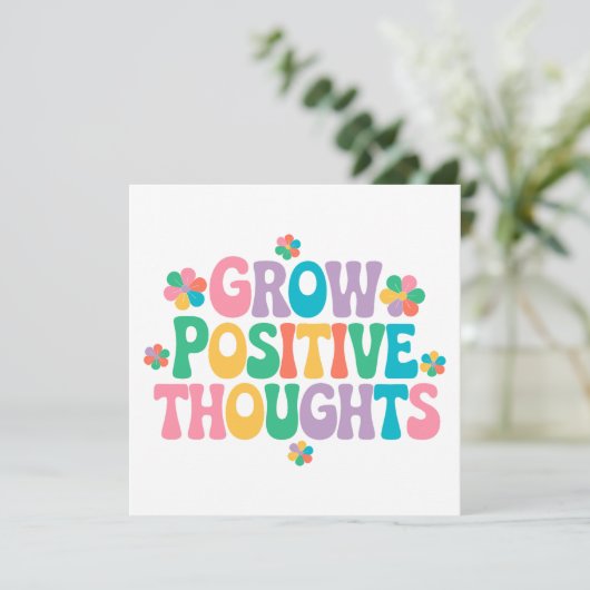 Carte Croissance des pensées positives - Floral Inspirat (Debout devant)