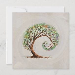 Carte Croissance éternelle - Golden Ratio Arbre Spiral
