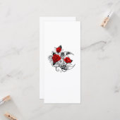 Carte Croissant mécanique avec roses rouges (Devant/Arrière en situation)