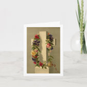 Carte Croix aux fleurs Pâques (Devant)