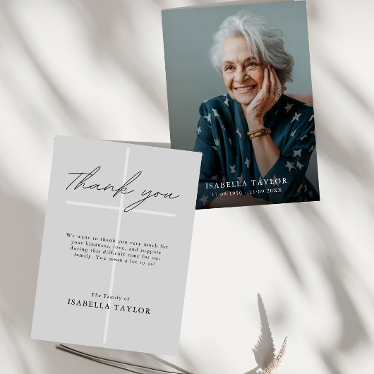 Carte Croix-catholique Photo Grey Merci