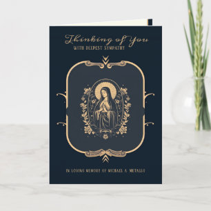 Carte Croix catholique Vierge Marie or Sympathie