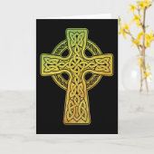 Carte Croix celtique aquarelle (Fleur jaune)