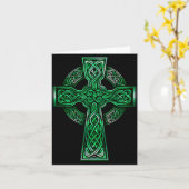 Carte Croix celtique irlandaise Nœud chrétien Sainte Tri (Fleur jaune)