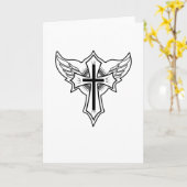 Carte Croix chrétienne (Fleur jaune)