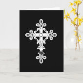 Carte Croix chrétienne (Fleur jaune)