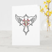 Carte Croix chrétienne (Fleur jaune)