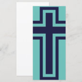 Carte Croix chrétienne bleue différentes variantes (Devant / Derrière)