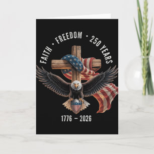 Carte Croix chrétienne Foi Liberté 250 ans 1776-2026