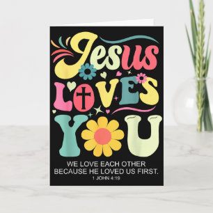 Carte Croix chrétienne Jésus vous aime Dieu Foi Bible Re