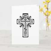 Carte Croix chrétienne orthodoxe (Fleur jaune)